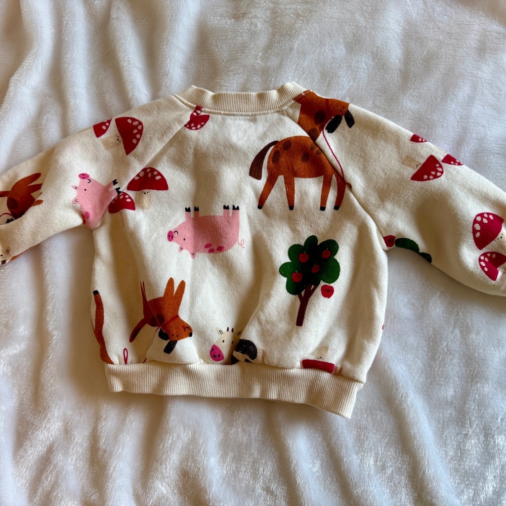 Old Navy Cream Baby Matching Sweats with Animal Print - Picture 3 of 5